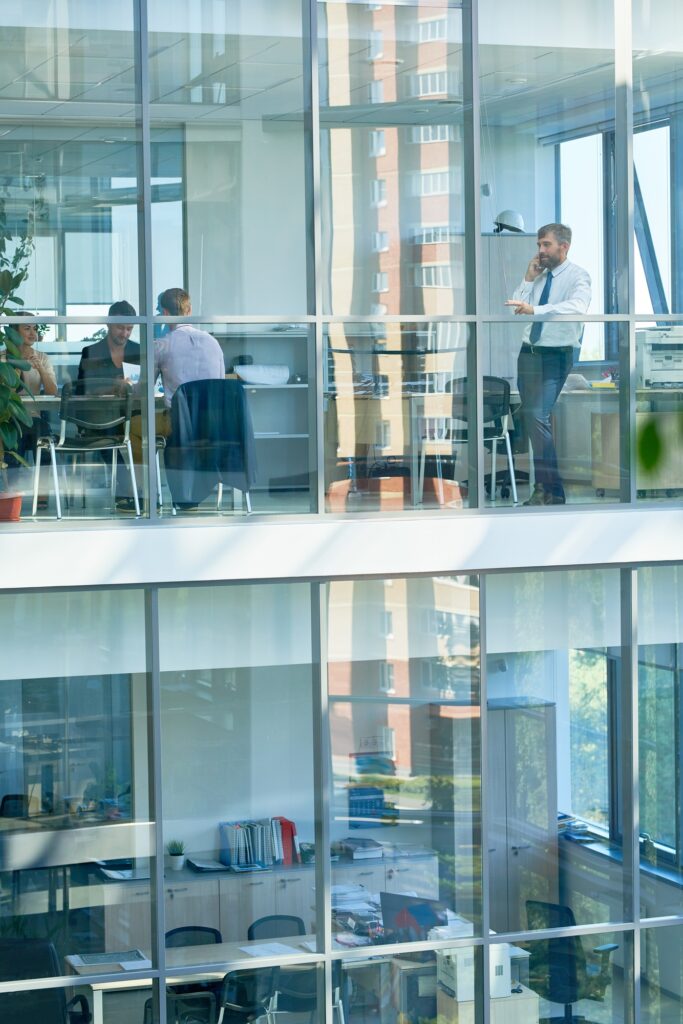 Business Office in Modern Glass Building